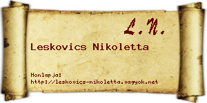 Leskovics Nikoletta névjegykártya