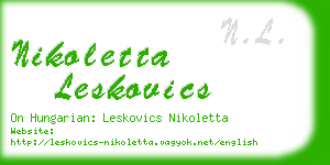 nikoletta leskovics business card